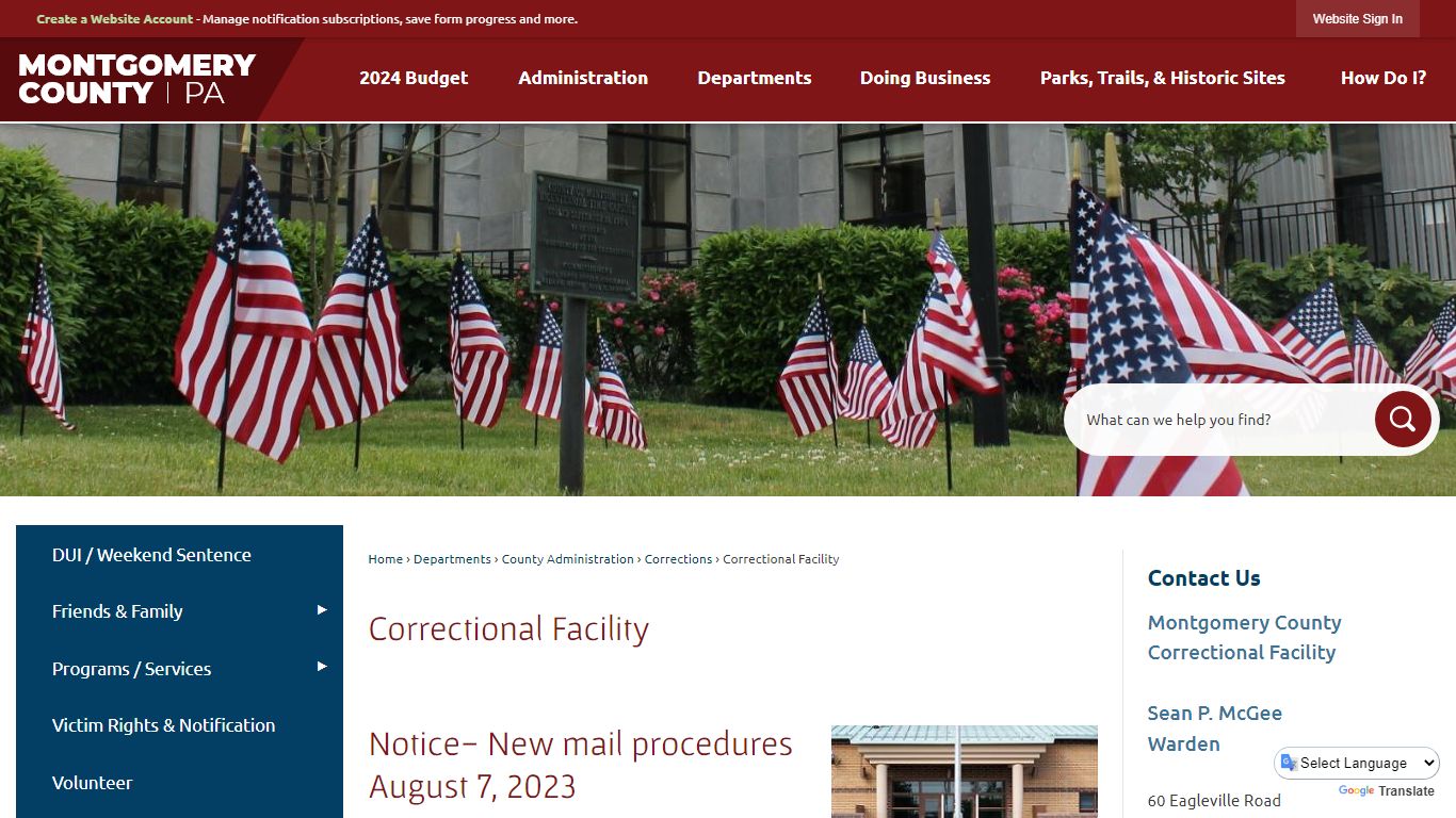 Correctional Facility | Montgomery County, PA - Official Website